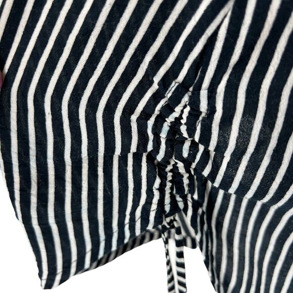 Faithfull The Brand Striped Rayon V Neck Tunic Top Beach Coverup Size 4 - Picture 11 of 14